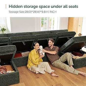 Amazon.com: HONBAY Sectional Couch with Storage Seats